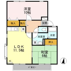 ハイカムール弐番館の物件間取画像